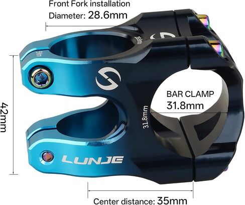 31.8 ملم جذع للدراجة ، ساق MTB قصير 35 مم ، سبيكة الألومنيوم 6061-T6 CNC مع الانتهاء من الأنسان المزدوج النابض بالحياة ، مضاد للتآكل ، دراجات الجبل/الطريق/BMX (التيتانيوم الأسود) in Kuwait