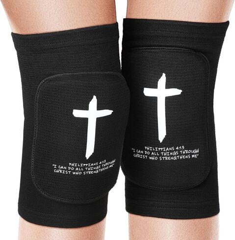 Christian Volleyball Knee Pads for Youth Cross Knees Protective Soft Breathable Knee Brace for Volleyball Football Dance Yoga Tennis Running Cycling Workout Climbing in Saudi Arabia