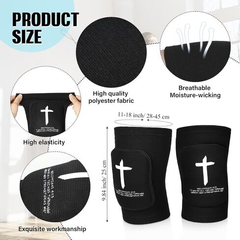 Christian Volleyball Knee Pads for Youth Cross Knees Protective Soft Breathable Knee Brace for Volleyball Football Dance Yoga Tennis Running Cycling Workout Climbing in Saudi Arabia