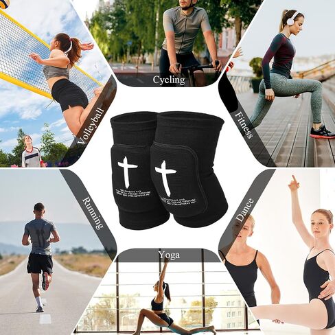 Christian Volleyball Knee Pads for Youth Cross Knees Protective Soft Breathable Knee Brace for Volleyball Football Dance Yoga Tennis Running Cycling Workout Climbing in Saudi Arabia