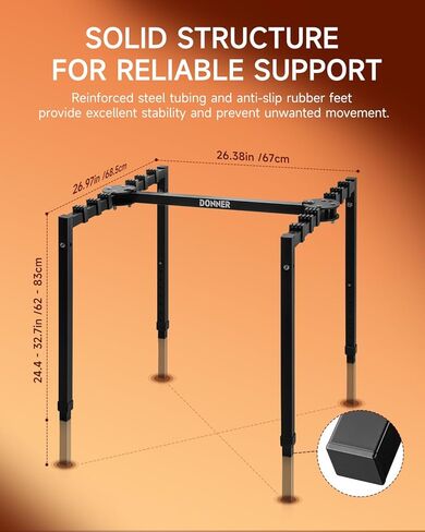 Donner Donner Biano Beyboard Stand قابل للتعديل ل 54-88 مفتاح البيانو الرقمي 180 درجة قابلة للطي ، والطول 8 مستويات ، وموسيقى الثقيلة القوية للمنزل والاستوديوهات استخدام DKS-200 in Saudi Arabia