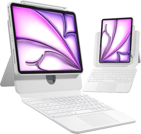 Detachable Magnetic Keyboard Case for iPad Pro 12.9 & Air 13, White in Saudi Arabia