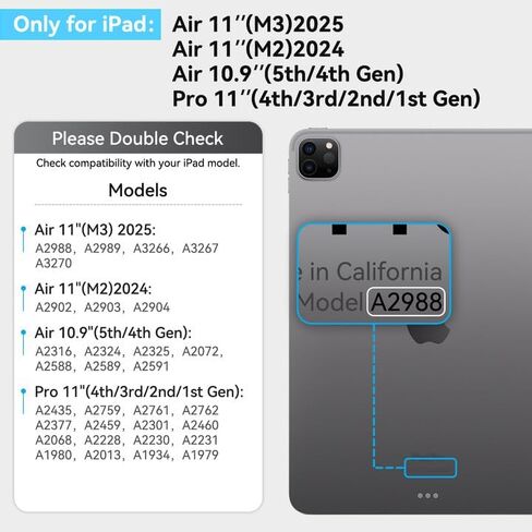 Detachable Magnetic Keyboard Case for iPad Pro 12.9 & Air 13, White in Saudi Arabia