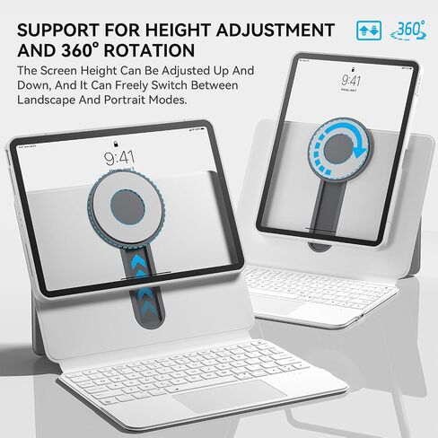 Detachable Magnetic Keyboard Case for iPad Pro 12.9 & Air 13, White in Saudi Arabia