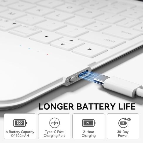 Detachable Magnetic Keyboard Case for iPad Pro 12.9 & Air 13, White in Saudi Arabia