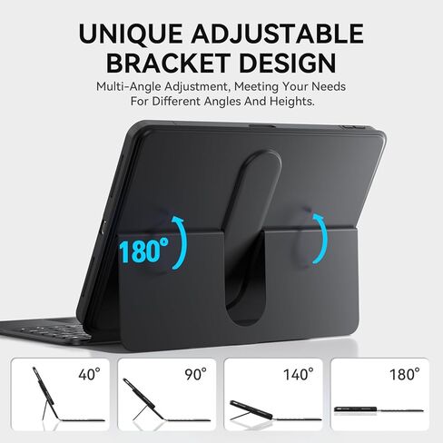 حالة لوحة المفاتيح اللاسلكية لـ iPad Pro12.9-in (1-4 Gen) و iPad Air 13-In. (M3/M2) ، 360 ° Dotting Folio Folio Case w/touchpad ، مفاتيح الإضاءة الخلفية ، حامل قلم رصاص ، لوحة مفاتيح على طراز الكمبيوتر المحمول ، أبيض in Kuwait