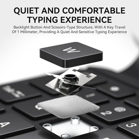 حالة لوحة المفاتيح اللاسلكية لـ iPad Pro12.9-in (1-4 Gen) و iPad Air 13-In. (M3/M2) ، 360 ° Dotting Folio Folio Case w/touchpad ، مفاتيح الإضاءة الخلفية ، حامل قلم رصاص ، لوحة مفاتيح على طراز الكمبيوتر المحمول ، أبيض in Kuwait