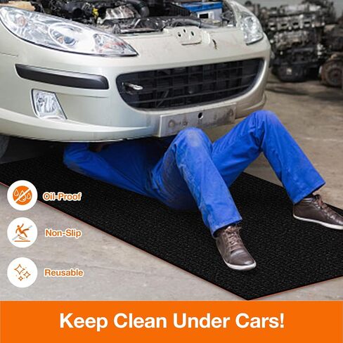 Oil Spill Mat Heavy Duty 60"x72" for Garage Under Car - Waterproof, Reusable Floor Protector with Rubber Backing, Absorbs Oil(Dark Gray) in Saudi Arabia