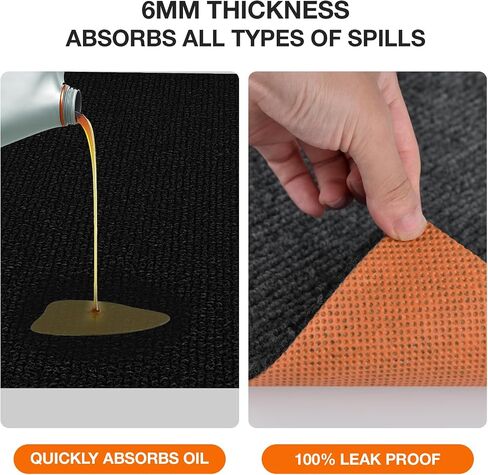 Oil Spill Mat Heavy Duty 60"x72" for Garage Under Car - Waterproof, Reusable Floor Protector with Rubber Backing, Absorbs Oil(Dark Gray) in Saudi Arabia