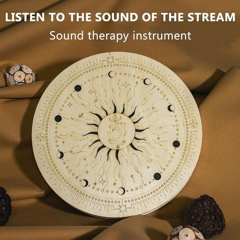 12 Inch Wooden Ocean Drum Rain Disk, Sound Healing Wave Drum, Hand Disc Drum, with Portable Storage Bag, Gift for Meditation, Pleasant Sound Release Pressure in Saudi Arabia