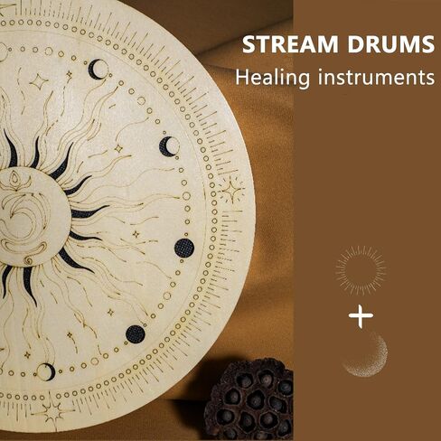 12 Inch Wooden Ocean Drum Rain Disk, Sound Healing Wave Drum, Hand Disc Drum, with Portable Storage Bag, Gift for Meditation, Pleasant Sound Release Pressure in Saudi Arabia