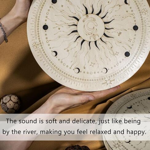 12 Inch Wooden Ocean Drum Rain Disk, Sound Healing Wave Drum, Hand Disc Drum, with Portable Storage Bag, Gift for Meditation, Pleasant Sound Release Pressure in Saudi Arabia
