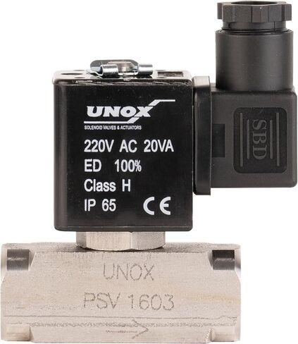 UNOX 3/8" NPT Electric Solenoid Valve 110V AC, Stainless Steel AISI316 Control Valve Normally Closed - 0-16 Bar Multi-Purpose Reliable Control Valve for Water, Air, and Gas - Solenoid Valves in Saudi Arabia