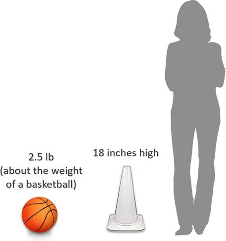 White Sport Cone: 18" High, 12" Square Base, 2.5 lb Weight in Kuwait