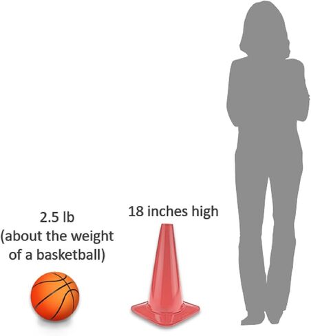White Sport Cone: 18" High, 12" Square Base, 2.5 lb Weight in Kuwait