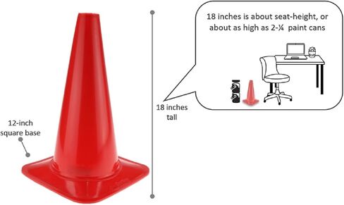 White Sport Cone: 18" High, 12" Square Base, 2.5 lb Weight in Kuwait