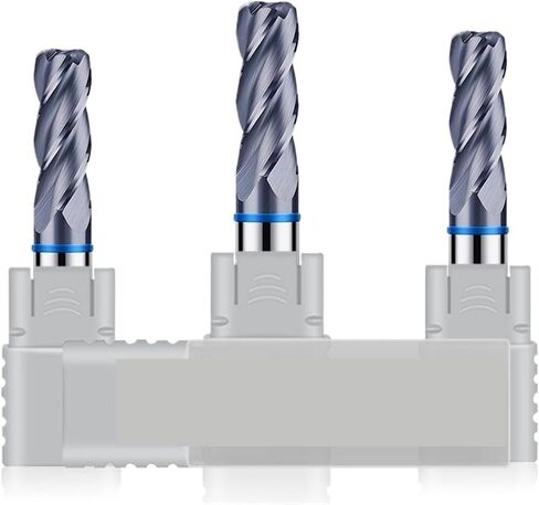 طلاء حلقة اللون Tungsten الصلب كربيد 4f endmills جولة القطع الأنف للأدوات الميكانيكية CNC TGB-HRC65 (8R1.0X35CX8DX100L) in Kuwait