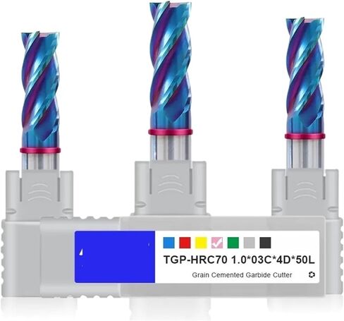 4f endmills color-ring nano calating tungsten stud carbide carbide flat fort for cnc mechanical tgp-hrc70 (1.5x4cx4dx50l) in Kuwait