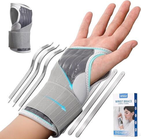 Wrist Brace for Carpal Tunnel, Adjustable Night Wrist Support Brace with Splints Right Hand, Hand Support for Arthritis, Tendonitis, Sprain, Injuries, Wrist Pain, Men Women, Medium/Large in Saudi Arabia