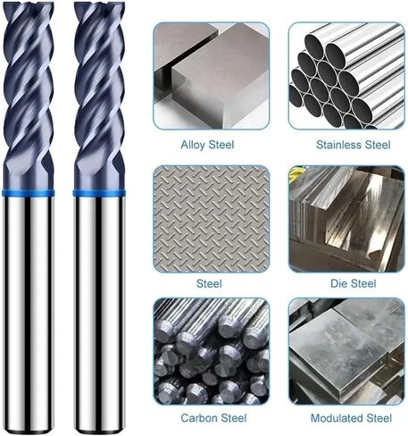 4F Endmills Color-Ring Coating Tungsten Steel Carbide Flat Bottom Cuttering for CNC Mechanical Tools TGB-HRC65(5x13Cx6Dx50L) in Saudi Arabia