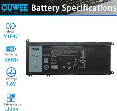 C903V Laptop Battery Compatible with Dell Precision 7550 7560 7750 7760 Series Notebook PKWVM 0CR72X CR72X 068N03 0447VR 11.4V 68Wh 5667mAh in Saudi Arabia