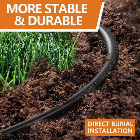 Ethernet Cable 6ft-10pack Cat5E/Cat6, 24AWG Pure Copper Direct Burial, 10Gbps 550MHz RJ45 Patch LAN Cord Waterproof UV-Resistant, Outdoor&Indoor, Internet Cable for Router, Modem, PC, Streaming -Black in Saudi Arabia