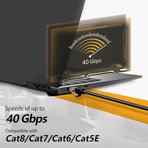 Ethernet Cable 6ft-10pack Cat5E/Cat6, 24AWG Pure Copper Direct Burial, 10Gbps 550MHz RJ45 Patch LAN Cord Waterproof UV-Resistant, Outdoor&Indoor, Internet Cable for Router, Modem, PC, Streaming -Black in Saudi Arabia