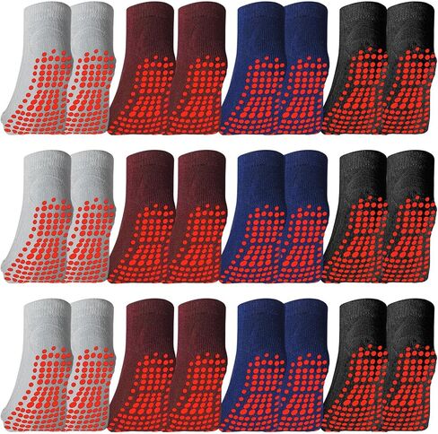 Geyoga 12 Pairs Kids Non Slip Socks Ankle Grip Anti Skid Socks for Boys Toddlers Girls (Multicolor,5-11 Years) in Saudi Arabia