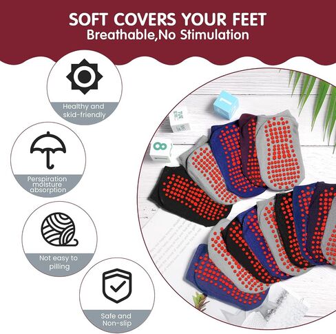 Geyoga 12 Pairs Kids Non Slip Socks Ankle Grip Anti Skid Socks for Boys Toddlers Girls (Multicolor,5-11 Years) in Saudi Arabia