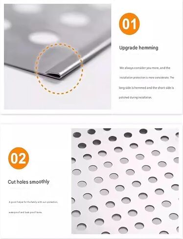 Mild Steel Perforated Sheet Metal Round Panels Hole Metal Mesh Sheet Plate Stainless Steel Mesh Screen(57cm x 200cm) in Kuwait