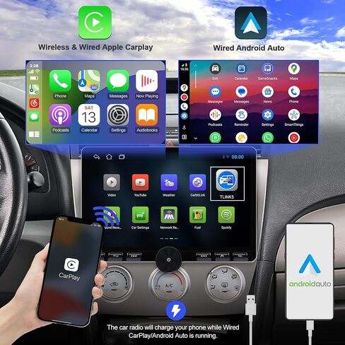 (دليل A/C) 2+32G Android 13 Double Din Car Stereo لتويوتا كامري 2006-2011 مع 10.1 بوصة من الشاشة التي تعمل باللمس المدمج في الكاميرا اللاسلكية/Android Auto/GPS/Bluetooth/FM/Aux-in/SWC/كاميرا احتياطية/نسخ احتياطي in Saudi Arabia