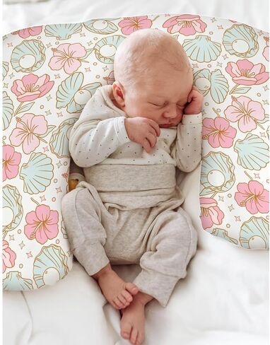 Watercolor Girl Beach Days Baby Nursing Pillow Covers for Boy Girl Summer Seaside Nursing Pillow Slipcovers for Breastfeeding Pillows Beach Vacation Holiday Soft Stretchy Cover for Newborn Infant in Saudi Arabia