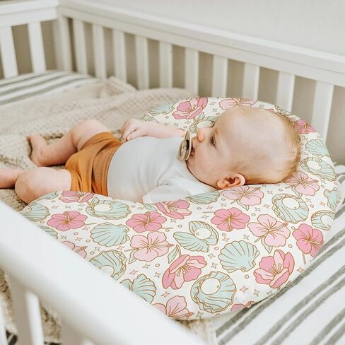 Watercolor Girl Beach Days Baby Nursing Pillow Covers for Boy Girl Summer Seaside Nursing Pillow Slipcovers for Breastfeeding Pillows Beach Vacation Holiday Soft Stretchy Cover for Newborn Infant in Saudi Arabia
