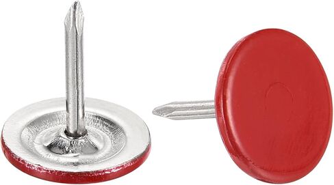 uxcell 40Pcs Upholstery Tacks, 11mmx13mm Flat Head Decorative Furniture Nails Thumb Tack for Furniture Sofa Headboards, White in Saudi Arabia