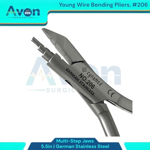 5.5in (13.97cm) Young Pliers Wire Bending and Loop Forming Tool, Multi-Step Jaws with Closing Grooves, No. 206 - German Stainless Steel Dental Instruments in Saudi Arabia