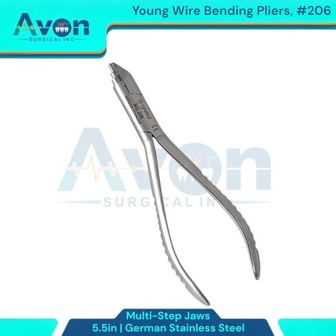 5.5in (13.97cm) Young Pliers Wire Bending and Loop Forming Tool, Multi-Step Jaws with Closing Grooves, No. 206 - German Stainless Steel Dental Instruments in Saudi Arabia