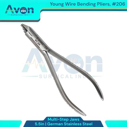 5.5in (13.97cm) Young Pliers Wire Bending and Loop Forming Tool, Multi-Step Jaws with Closing Grooves, No. 206 - German Stainless Steel Dental Instruments in Saudi Arabia