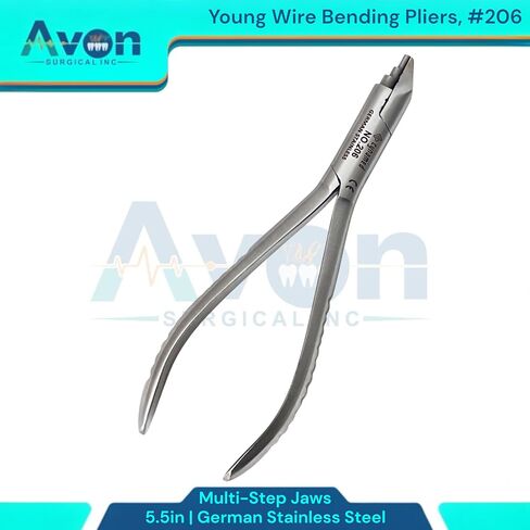 5.5in (13.97cm) Young Pliers Wire Bending and Loop Forming Tool, Multi-Step Jaws with Closing Grooves, No. 206 - German Stainless Steel Dental Instruments in Saudi Arabia