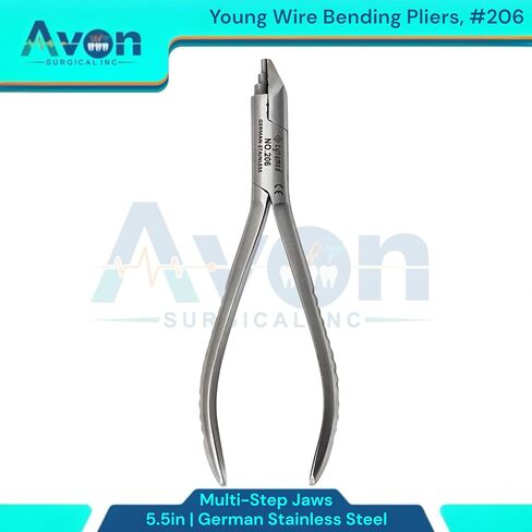 5.5in (13.97cm) Young Pliers Wire Bending and Loop Forming Tool, Multi-Step Jaws with Closing Grooves, No. 206 - German Stainless Steel Dental Instruments in Saudi Arabia