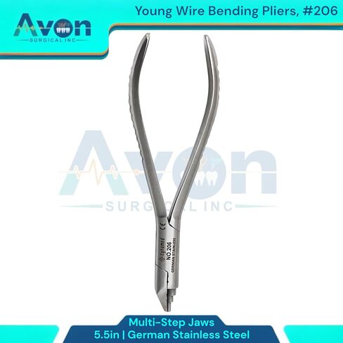 5.5in (13.97cm) Young Pliers Wire Bending and Loop Forming Tool, Multi-Step Jaws with Closing Grooves, No. 206 - German Stainless Steel Dental Instruments in Saudi Arabia