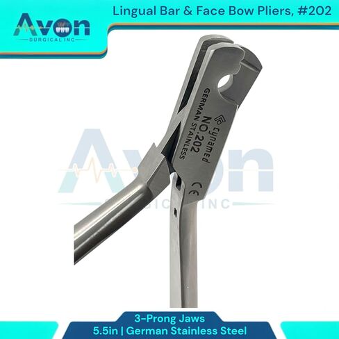 5.5in Lingual Bar & Face Bow Pliers, 3-Prong, Ortho, Dental - German Stainless Steel Wire Bending Dental Pliers, Autoclave-Safe (#202) in Saudi Arabia
