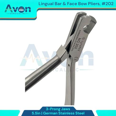 5.5in Lingual Bar & Face Bow Pliers, 3-Prong, Ortho, Dental - German Stainless Steel Wire Bending Dental Pliers, Autoclave-Safe (#202) in Saudi Arabia