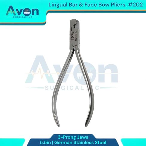 5.5in Lingual Bar & Face Bow Pliers, 3-Prong, Ortho, Dental - German Stainless Steel Wire Bending Dental Pliers, Autoclave-Safe (#202) in Saudi Arabia