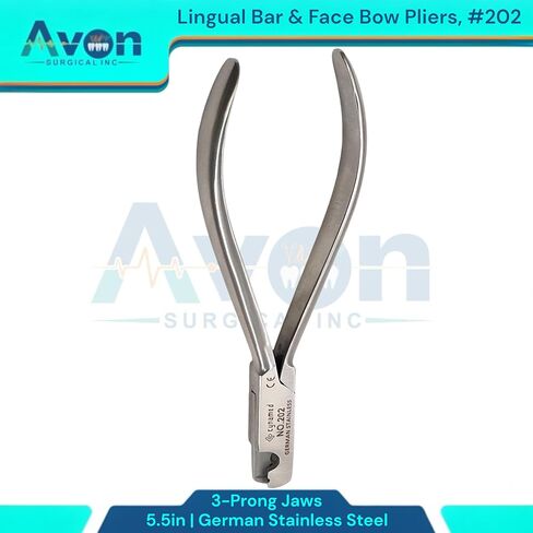 5.5in Lingual Bar & Face Bow Pliers, 3-Prong, Ortho, Dental - German Stainless Steel Wire Bending Dental Pliers, Autoclave-Safe (#202) in Saudi Arabia