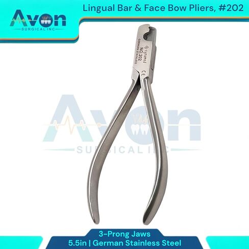 5.5in Lingual Bar & Face Bow Pliers, 3-Prong, Ortho, Dental - German Stainless Steel Wire Bending Dental Pliers, Autoclave-Safe (#202) in Saudi Arabia