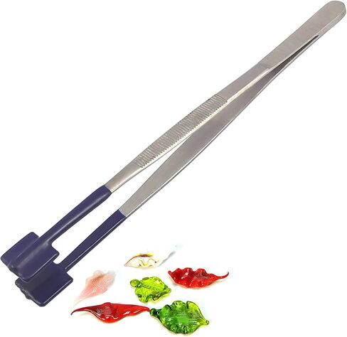 Flat Masher Tweezers PVC Dip Square Disk Head, for Lampworking, Bead Making, Glass Blowing in Saudi Arabia