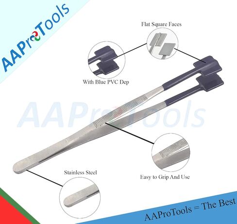 Flat Masher Tweezers PVC Dip Square Disk Head, for Lampworking, Bead Making, Glass Blowing in Saudi Arabia