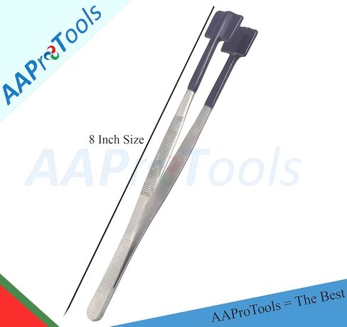 Flat Masher Tweezers PVC Dip Square Disk Head, for Lampworking, Bead Making, Glass Blowing in Saudi Arabia