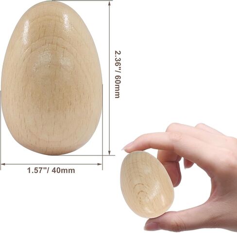 Hordion 2 PCS Wood Egg Shakers ، Maracas Shakers Wooden Hand Cercussion Endract in Saudi Arabia