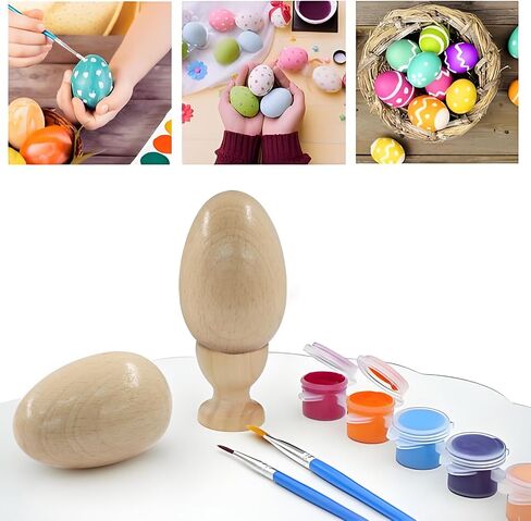Hordion 2 PCS Wood Egg Shakers ، Maracas Shakers Wooden Hand Cercussion Endract in Saudi Arabia
